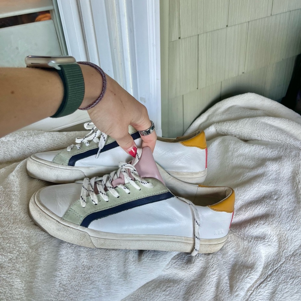 Madewell Women’s Leather Sneakers – Multicolor Detail, Size 9.5 (Fits 8.5/9)